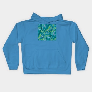 Pink and Teal Beach Waves Kids Hoodie